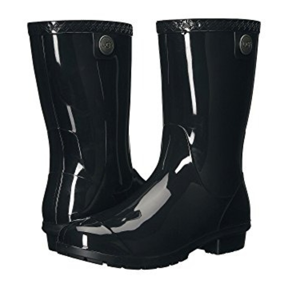 *NWT* Ugg Sienna Black Sheepskin Footbed Rain Boot